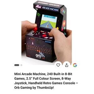 Mini Arcade Machine, 240 In-Built Games, 8-Bit Retro Arcade Games, 2.5” Full Col